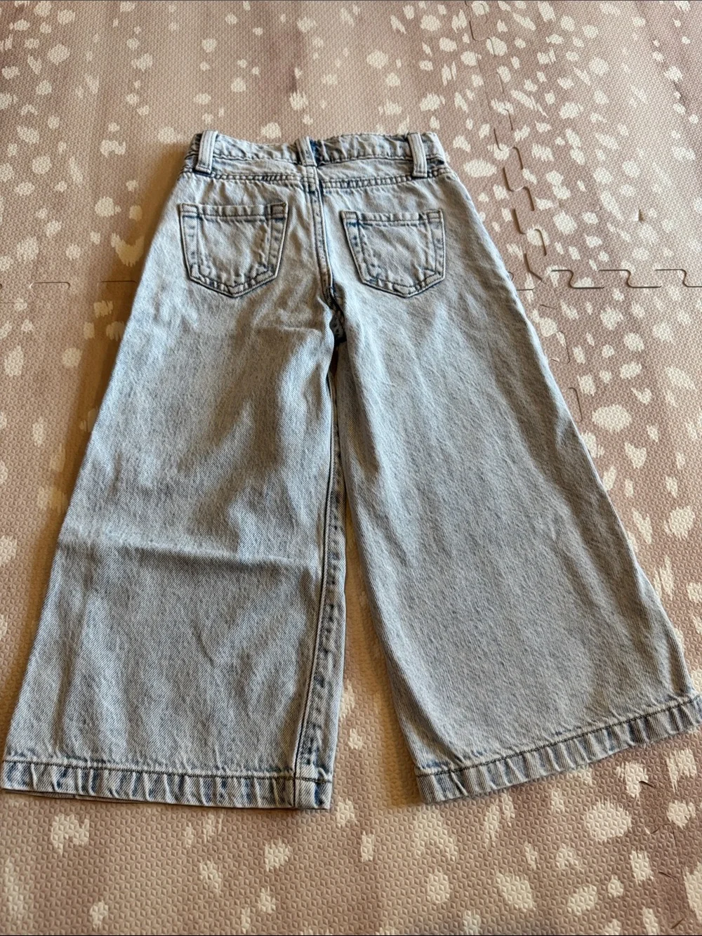 Gap Kids High Stride Ankle Wide Leg Jeans Girls Size 5 Light Wash Denim
